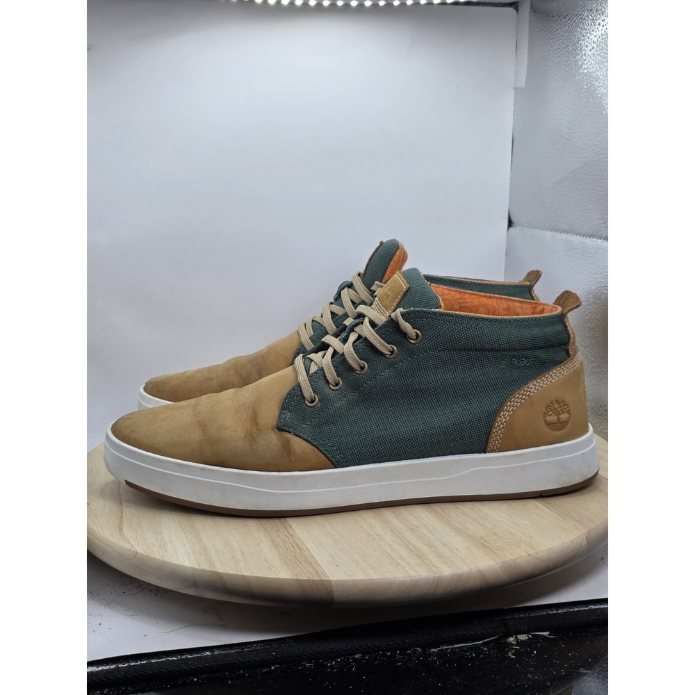 MENS SIZE 12 - TIMBERLAND DAVIS SQUARE LEATHER/FABRC CHUKKA WHEAT NUBUCK A2J72
